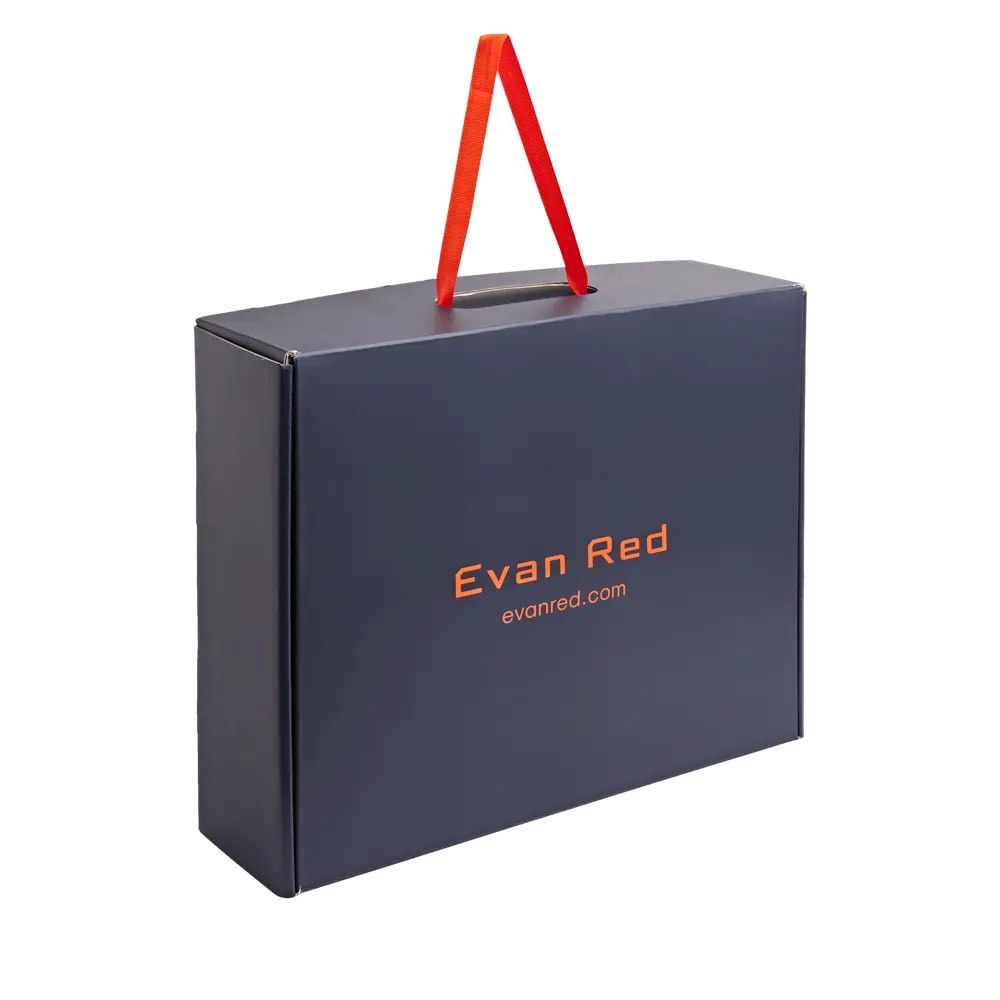 The Classic Briefcase - Black Evan Red