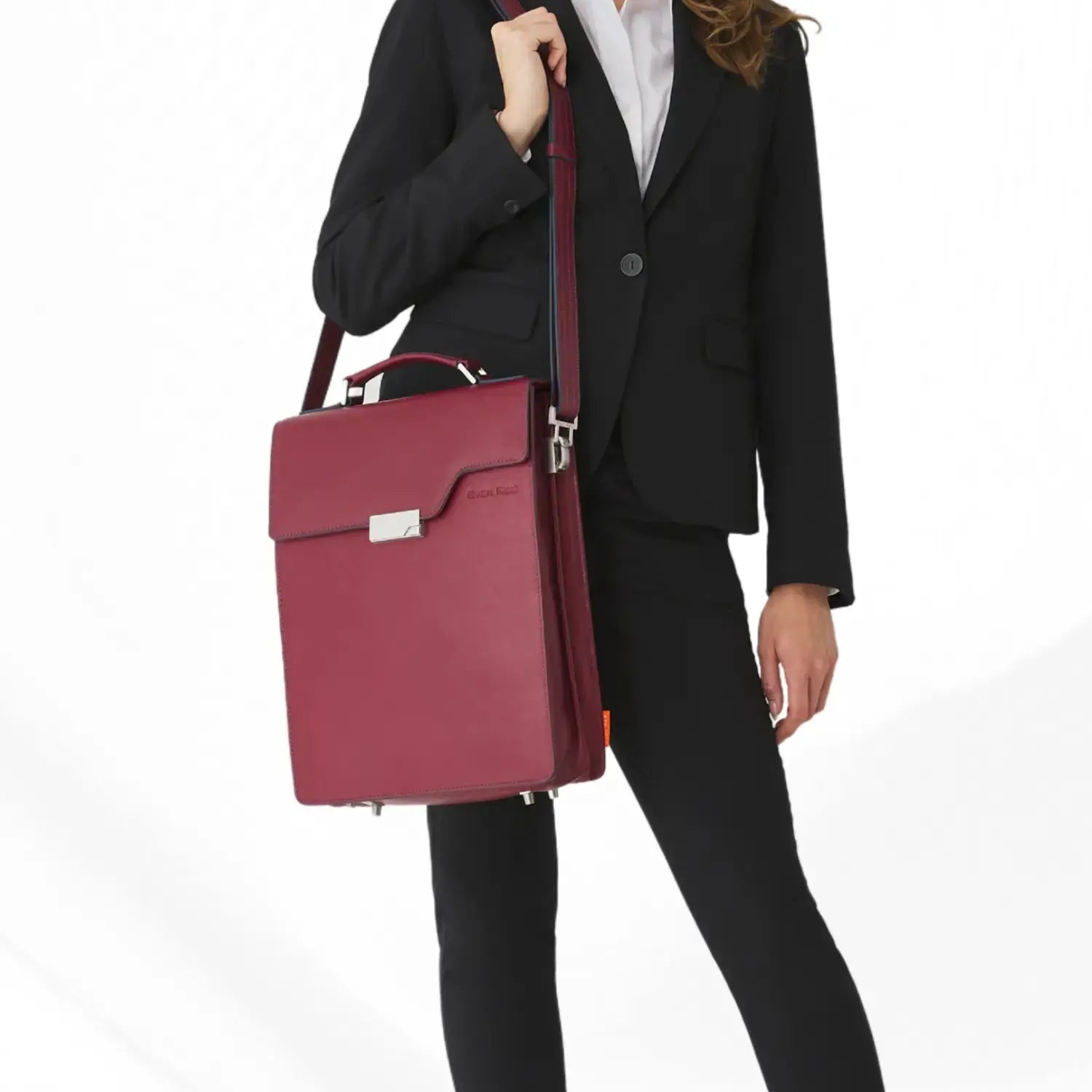 Deep Red Leather Backpack Evan Red