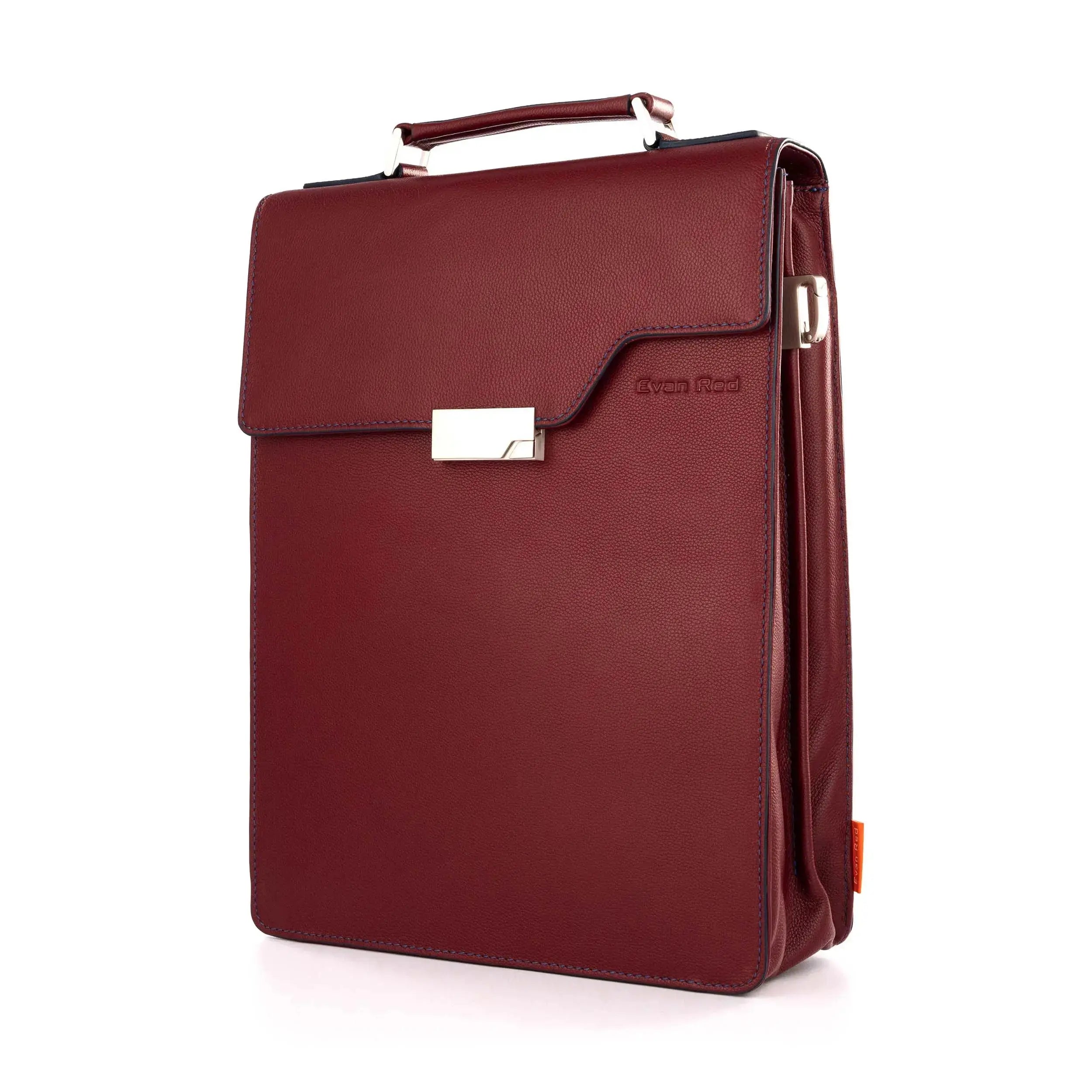 Deep Red Leather Backpack Evan Red