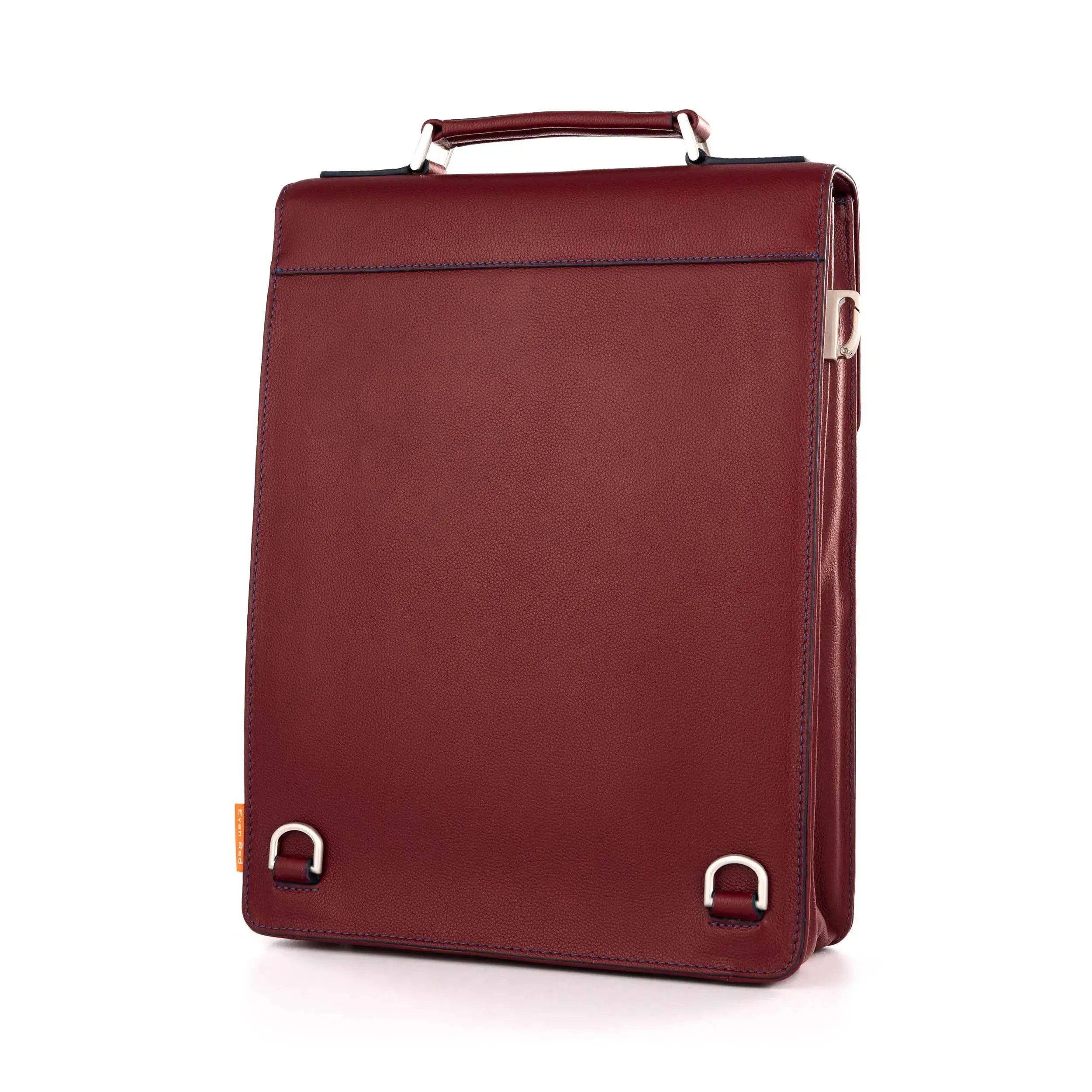 Deep Red Leather Backpack Evan Red