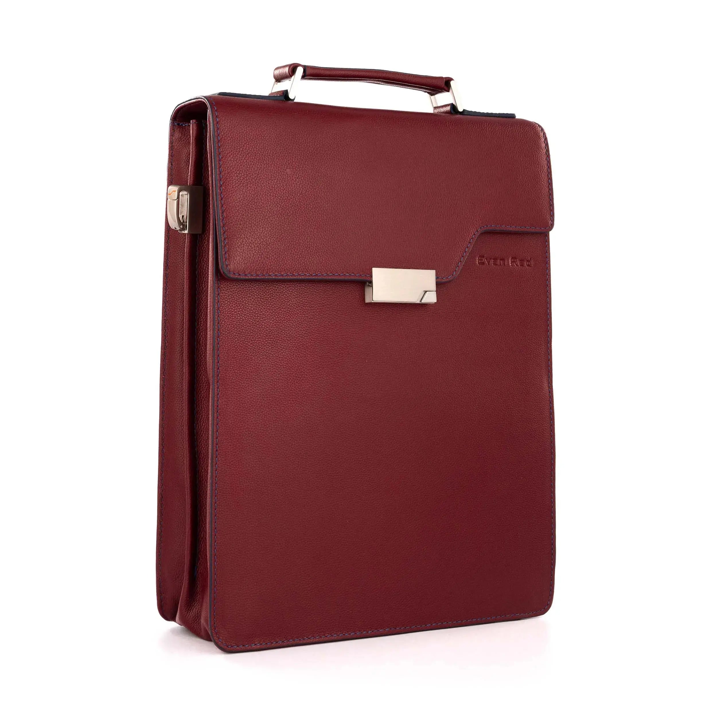 Deep Red Leather Backpack Evan Red