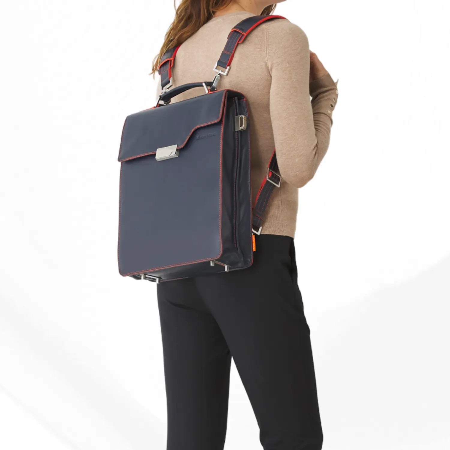 The Modern Backpack - Navy Evan Red