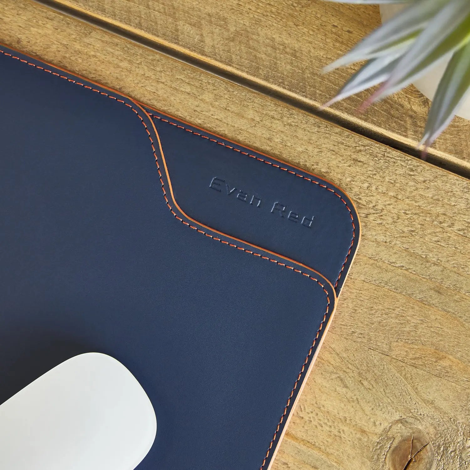Blue Desk Mat Evan Red